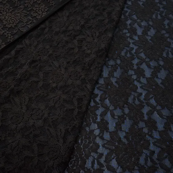 Fabric: Stretch Lace with Floral Pattern, Brown and Dark Brown, Dress Fabric