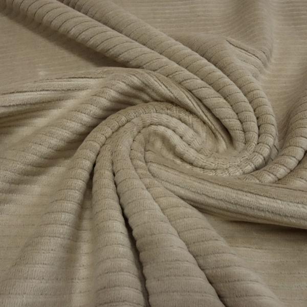 Fabric knit wide corduroy stretch with 5 mm rib unicolored natural beige dress fabric children's fabric