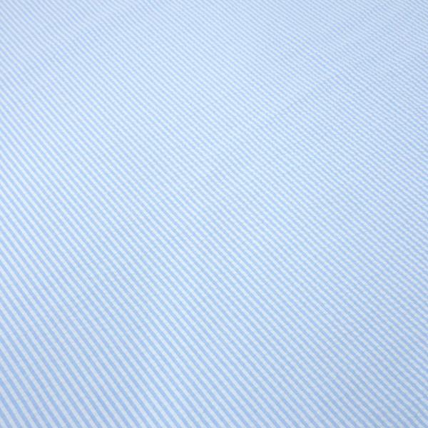 Stoff Baumwolle Seersucker Streifen hellblau weiß gestreift Blusenstoff Kleiderstoff