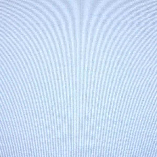 Stoff Baumwolle Seersucker Streifen hellblau weiß gestreift Blusenstoff Kleiderstoff