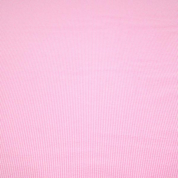 Stoff Baumwolle Seersucker Streifen rosa weiß gestreift Blusenstoff Kleiderstoff