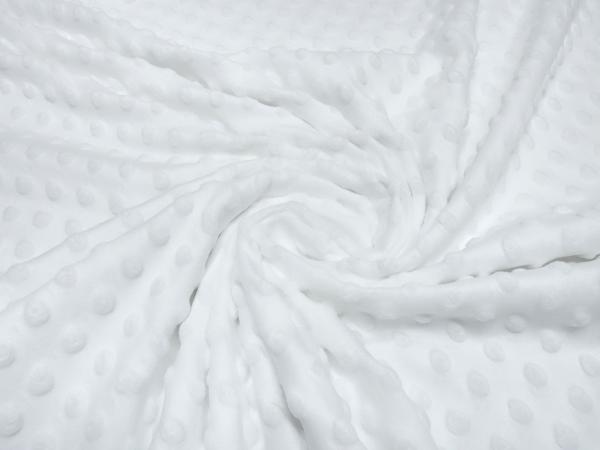 Fabric fluffy cuddly fleece Minky with 3D Bubbels Boppel points design white children's fabric dress fabric