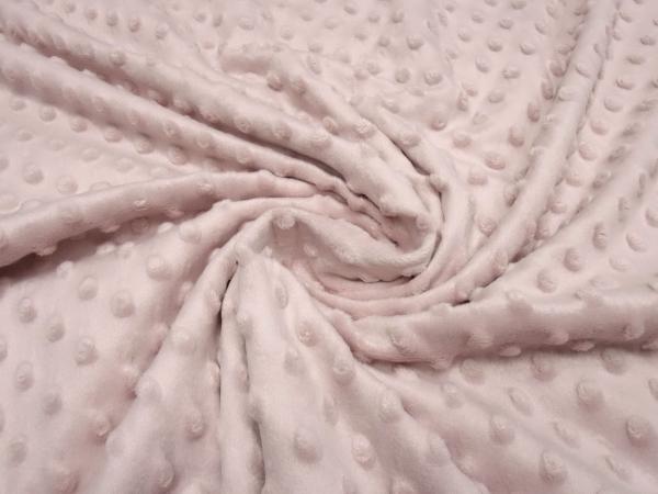 Stoff Flausch Kuschel Fleece Minky mit 3D Bubbels Boppel Punkte Design altrosa rosa Kinderstoff Kleiderstoff