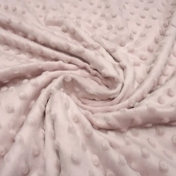 Fabric fluffy cuddly fleece Minky with 3D Bubbels Boppel points design old pink children's fabric dress fabric