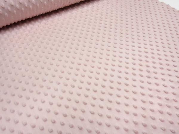Stoff Flausch Kuschel Fleece Minky mit 3D Bubbels Boppel Punkte Design altrosa rosa Kinderstoff Kleiderstoff