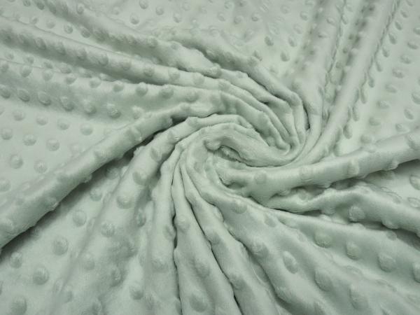 Fabric fluffy cuddly fleece Minky with 3D Bubbels Boppel points design mint green children's fabric dress fabric