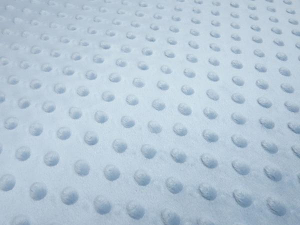 Stoff Flausch Kuschel Fleece Minky mit 3D Bubbels Boppel Punkte Design pastell blau babyblau Kinderstoff Kleiderstoff