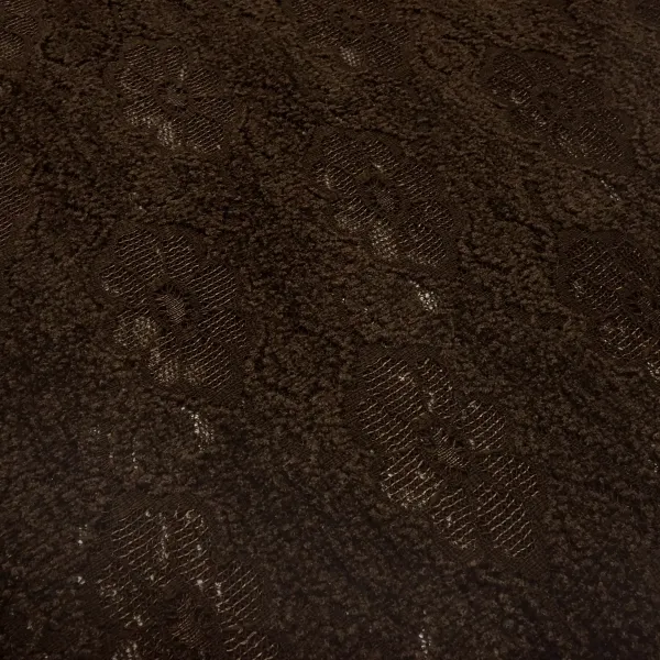 Stoff Spitze Spitzenstoff mit Blumenmuster braun dunkelbraun schoko Kleiderstoff