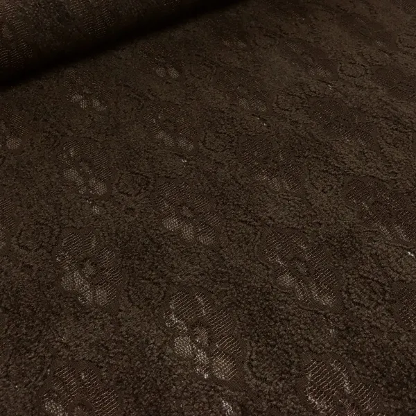 Stoff Spitze Spitzenstoff mit Blumenmuster braun dunkelbraun schoko Kleiderstoff