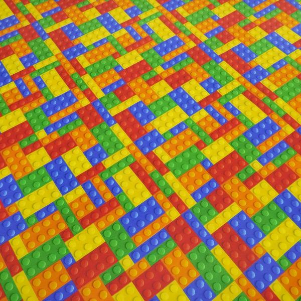 Stoff Baumwolle Jersey Bauklötze Bausteine Design multicolor grün blau rot orange gelb Kinderstoff Kleiderstoff