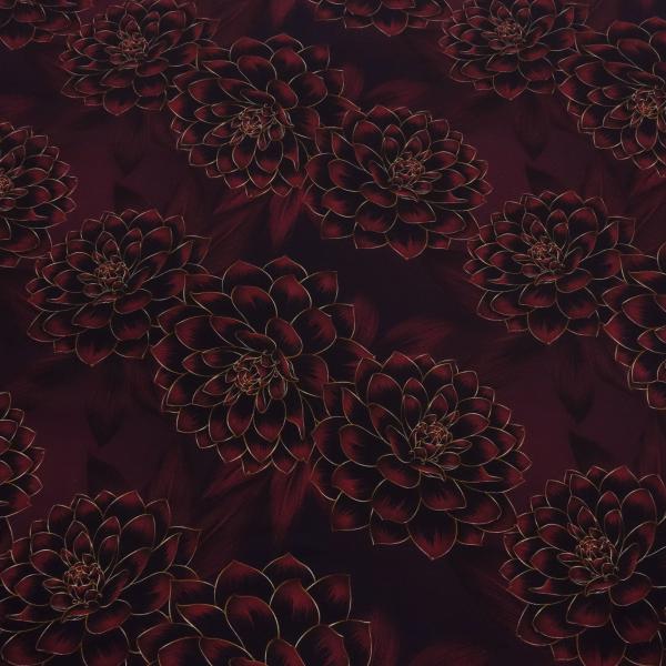 Stoff Baumwolle Jersey Blumen Blüten Madita Design bordeaux bunt Kleiderstoff Kinderstoff