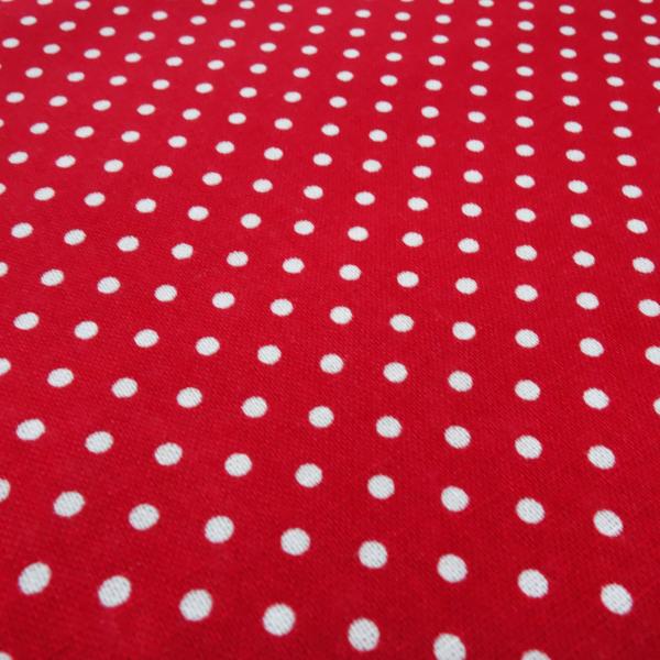 Cotton poplin fabric with 3 mm polka dot design in red and white dress fabric blouse fabric decorative fabric