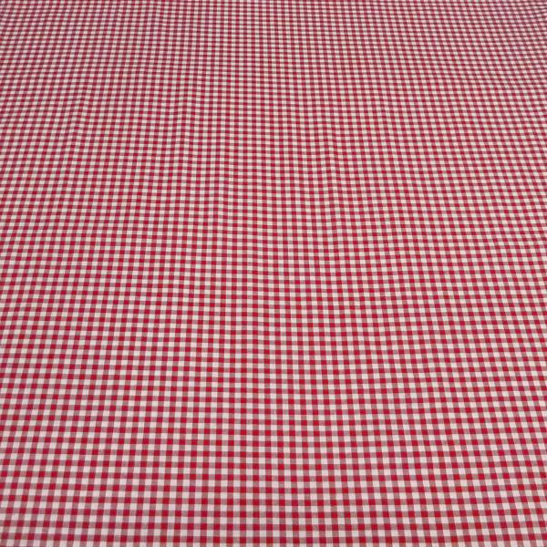 Stoff 100% Baumwolle Zefir 5 mm Karo rot weiß kariert Kleiderstoff Blusenstoff Dekostoff