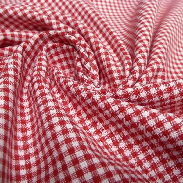 Stoff 100% Baumwolle 2 mm Zefir Karo rot weiß kariert Kleidestoff Blusenstoff Dekostoff​