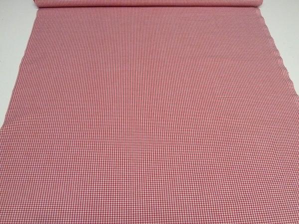 Stoff 100% Baumwolle 2 mm Zefir Karo rot weiß kariert Kleidestoff Blusenstoff Dekostoff​
