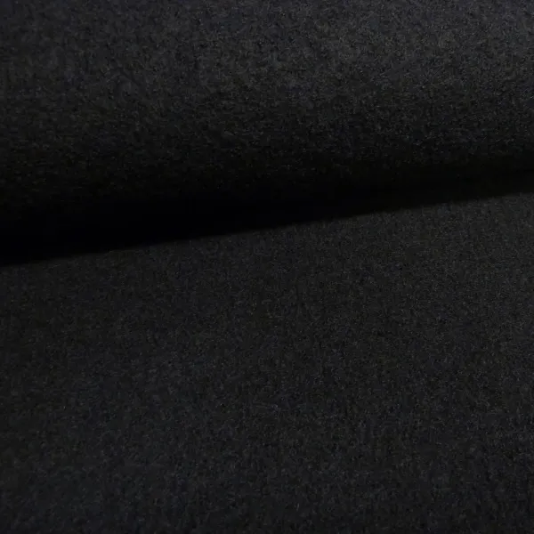 Stoff 100% Wolle Walkloden Kochwolle uni schwarz Mantelstoff Kleiderstoff Jackenstoff