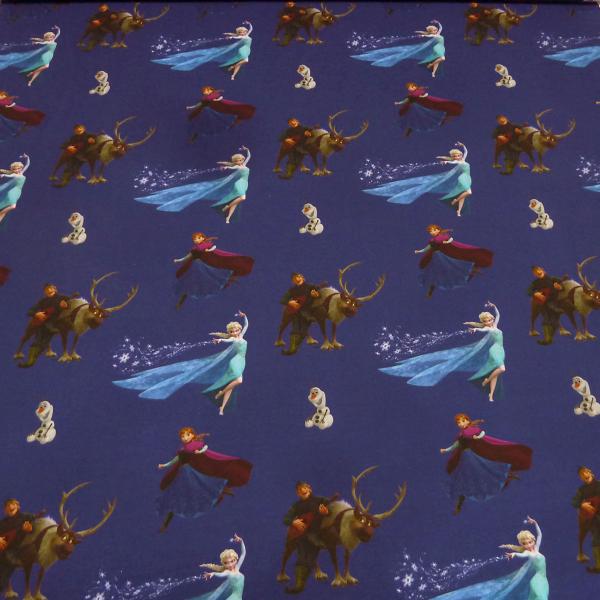 Fabric cotton jersey Disney Frozen Anna Elsa Olaf design dark blue blue colorful children's fabric dress fabric license fabric