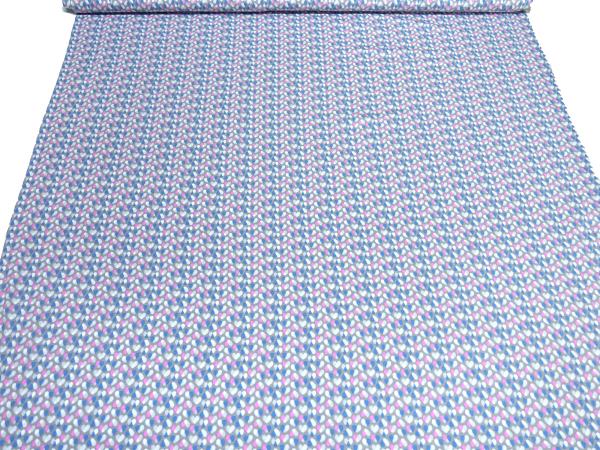 Stoff Baumwolle Jersey kleine Herzen Design grau rosa blau weiß Kleiderstoff Kinderstoff