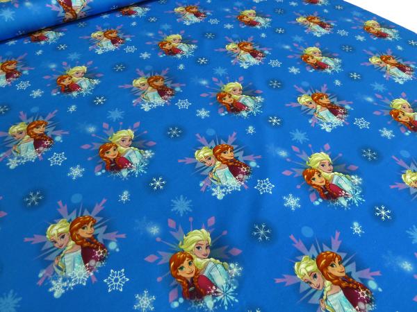 Stoff Baumwolle Jersey Disney Eiskönigin Frozen Anna Elsa blau bunt Kinderstoff Kleiderstoff