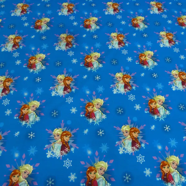 Stoff Baumwolle Jersey Disney Eiskönigin Frozen Anna Elsa blau bunt Kinderstoff Kleiderstoff