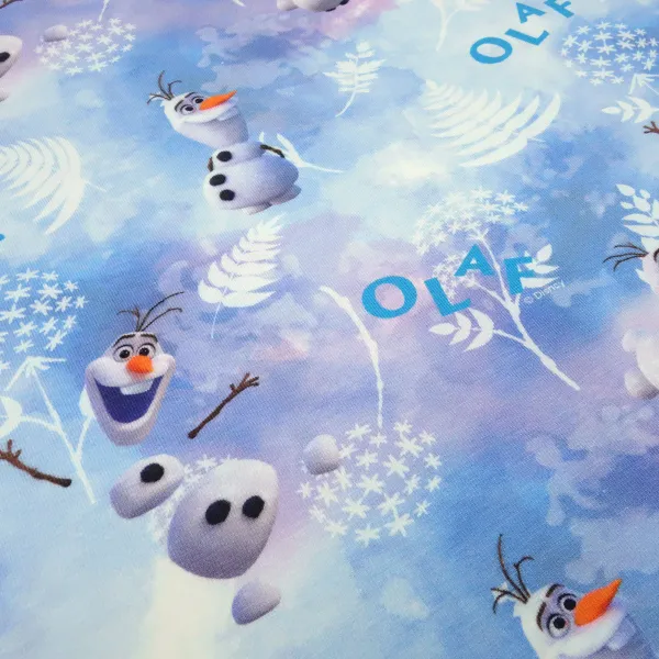 Fabric cotton jersey Disney ice queen Frozen Olfa design blue white colorful children's fabric dress fabric license fabric