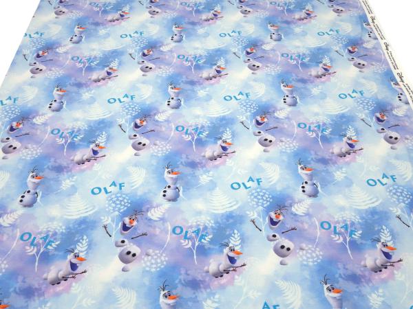 Stoff Baumwolle Jersey Disney Eiskönigin Frozen Olfa Design blau weiß bunt Kinderstoff Kleiderstoff Lizenzstoff