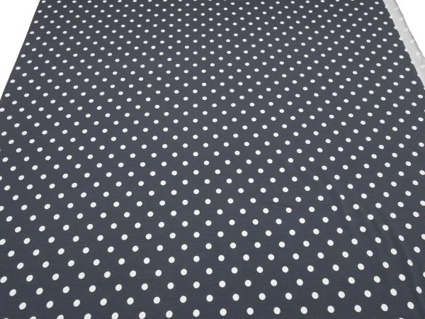 Fabric cotton jersey with 8 mm dots dots design gray white dress fabric children's fabric