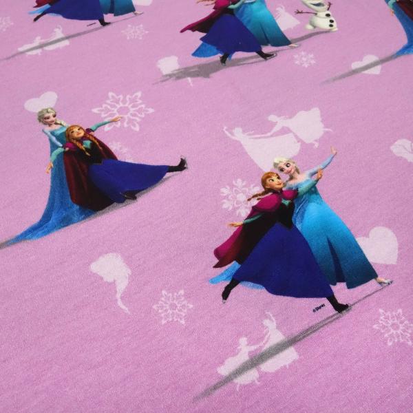 Fabric cotton jersey Disney Frozen Anna Elsa pink colorful children's fabrics dress fabrics license fabrics