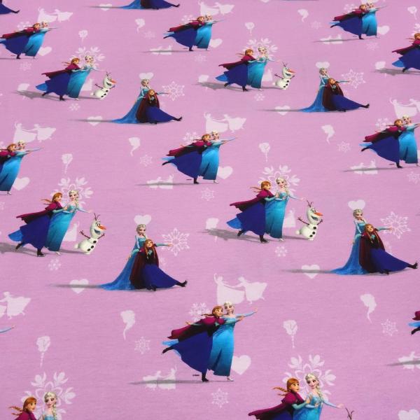 Fabric cotton jersey Disney Frozen Anna Elsa pink colorful children's fabrics dress fabrics license fabrics