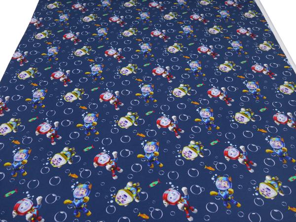 Fabric cotton jersey Paw Patrol Bubbles soap bubbles blue colorful children's fabric clothing fabric license fabric