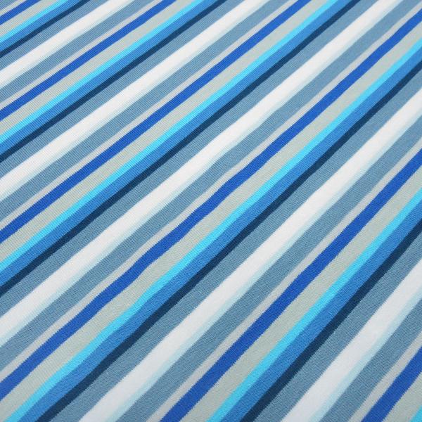 Fabric cotton jersey with colorful stripes design blue turquoise white gray colorful stripes dress fabric children's fabric
