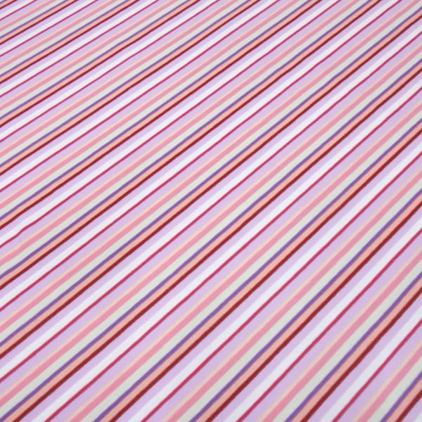 Stoff Baumwolle Jersey mit bunten Streifen Design flieder rosa weiß sand lila rot gestreift Kleiderstoff Kinderstoff