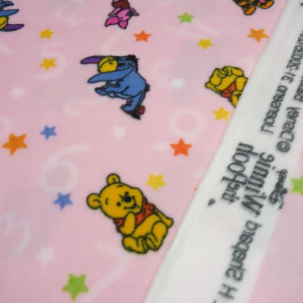 Stoff Microfleece Wellnessfleece Fleece mit Disney Winnie Pooh Design rosa bunt Kinderstoff Kleiderstoff Dekostoff Lizenzstoff