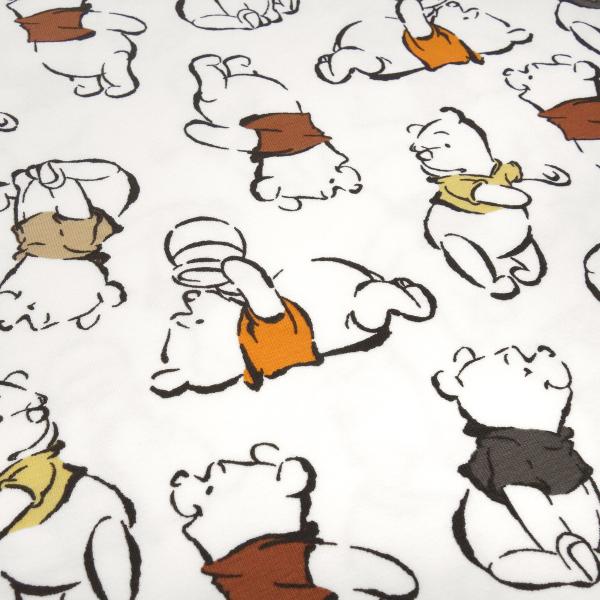 Stoff Baumwolle Jersey Disney Winnie Pooh Design ecrú orange braun bunt Kinderstoff Kleiderstoff Lizenzstoff