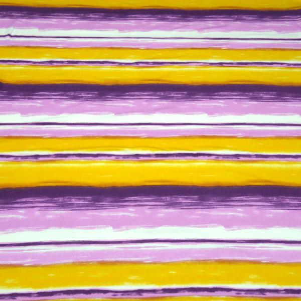 Fabric viscose jersey with colorful stripe design yellow purple lilac white striped dress fabric children's fabric
