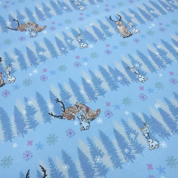 Fabric cotton jersey Disney Frozen Frozen Olfa design light blue white colorful children's fabric dress fabric license fabric