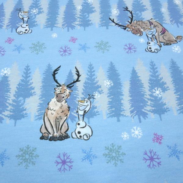 Fabric cotton jersey Disney Frozen Frozen Olfa design light blue white colorful children's fabric dress fabric license fabric