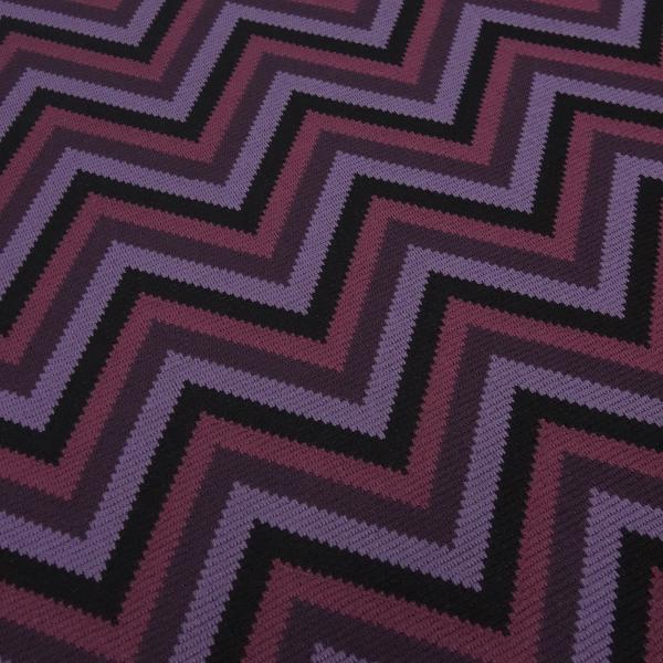 Fabric stretch jacquard knit jersey zig zag design pink lilac black purple dress fabric children's fabric