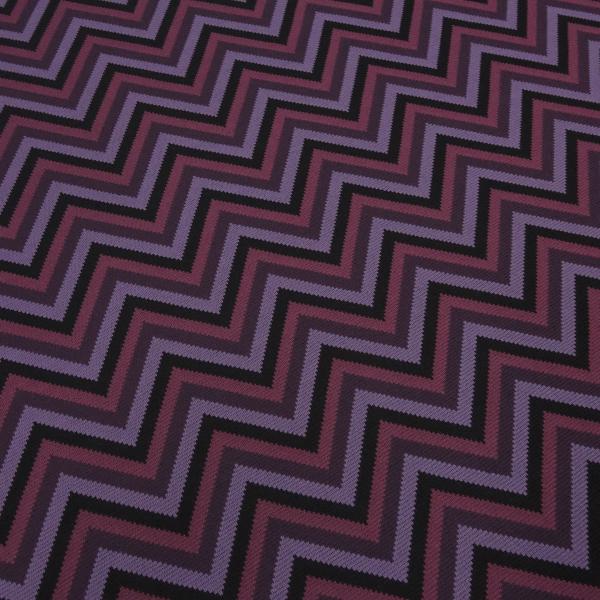 Fabric stretch jacquard knit jersey zig zag design pink lilac black purple dress fabric children's fabric