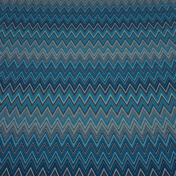 Fabric jacquard jersey zig zag design turquoise navy gray white dress fabric children's fabric