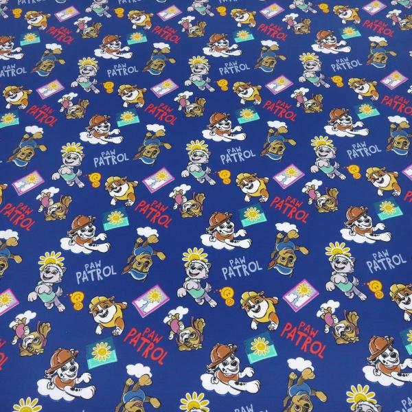 Stoff Baumwolle Jersey Lizenzdruck Paw Patrol 2 blau bunt Kinderstoff Kleiderstoff