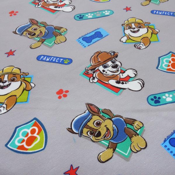 Stoff Baumwolle Jersey Paw Patrol Chase Marshall Rubble grau bunt Lizenzstoff Kinderstoff Kleiderstoff