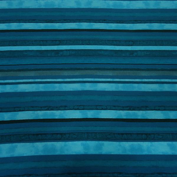 Fabric cotton sweatshirt fabric with striped design in teal, blue, and turquoise children's clothing fabric