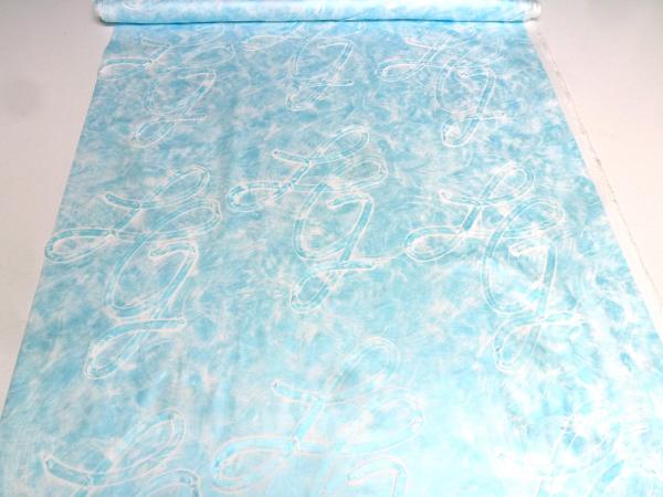 Stoff Ital. Baumwoll Stretch Bändchen Bestickung metallic blau weiß Kleiderstoff Jackenstoff Kostümstoff
