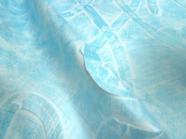 Stoff Ital. Baumwoll Stretch Bändchen Bestickung metallic blau weiß Kleiderstoff Jackenstoff Kostümstoff