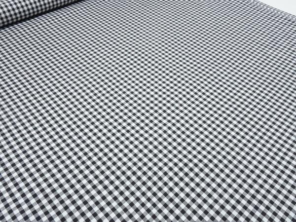 Stoff 100% Baumwolle Zefir Karo 5 mm in schwarz weiß Kleiderstoff Dekostoff Blusenstoff