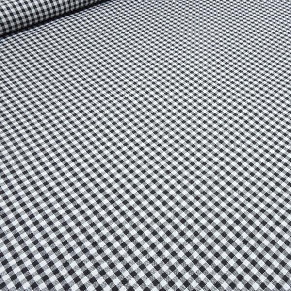 Stoff 100% Baumwolle Zefir Karo 5 mm in schwarz weiß Kleiderstoff Dekostoff Blusenstoff