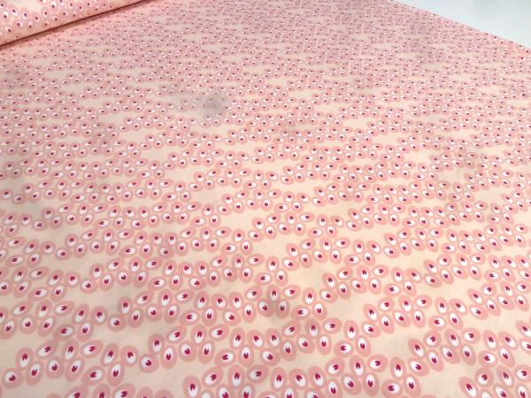 Stoff Baumwolle Jersey Punkte Kreise Eier grafische Muster retro rosa nude weiß pink Kleiderstoff Kinderstoff
