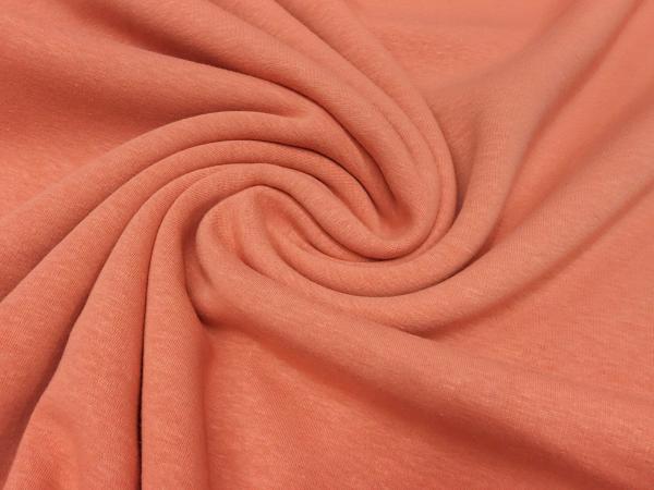 Stoff Alpenfleece Sweatshirtstoff pastell orange uni Kleiderstoff Kinderstoff Hoodiestoff​