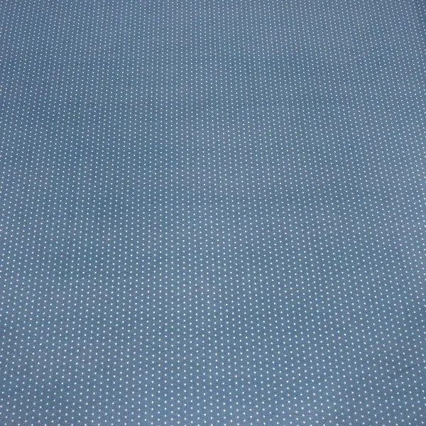 Fabric cotton poplin with 2 mm dots dots design jeans blue white dress fabric blouse fabric decorative fabric